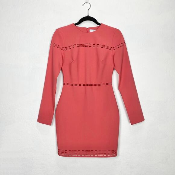 NWOT Likely Women's Solace Long Sleeve Eyelet Laser Cut Out Mini Dress - Picture 2 of 6